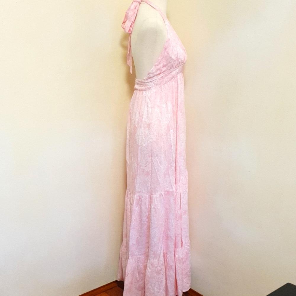 🎈SALE! Bundle 3 for $30. Shareen pink floral maxi backless summer dress - Picture 2 of 6